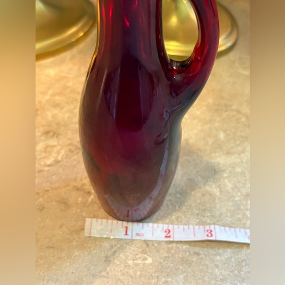 Vintage Anchor Hocking Royal Ruby Vase Pitcher Depression Glass 7.75" - Picture 10 of 11